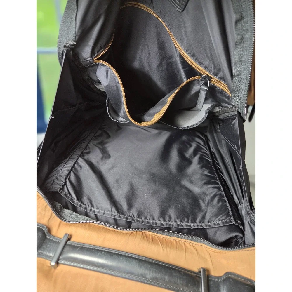 Tumi Brown Nylon Virtue Diligence Backpack Leather Trim MCM LXXV Multi Pocket